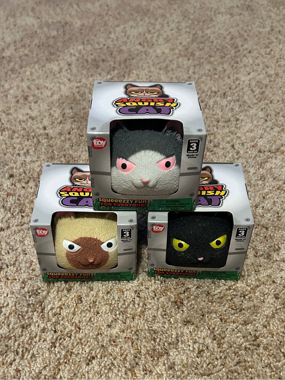 Angry Squish Cat - Pack of 3